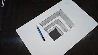 how to draw 3d hole ladder on paper for beginner