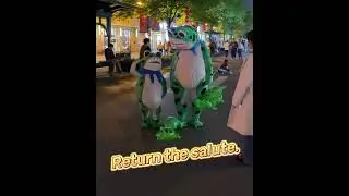 Kick and salute! These frogs are so cute!