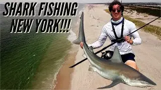 SHARK FISHING Long Island New York for spinners and blacktip sharks- I CAUGHT A GIANT!!!
