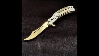 CS GO (Standoff 2) Wooden Balisong GOLD/ CS GO Нож Бабочка Золото из дерева