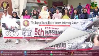 A Rally on 5th February at BNBWU Sukkur for Expressing Solidarity with the Kashmiri People