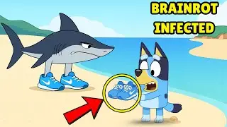 Bluey Infected by TRALALERO TRALALA Brainrot Shark! - Bluey Horror AU