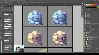DPaint2-5 Color Correct to Warm Colored Sheep, Color Balance = Ctrl+ B, Hue/sat = Ctrl + U
