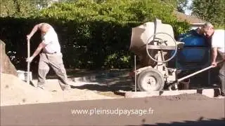 Demo béton drainant coloré. Le revêtement idéal pour vos allées, accès, parking...