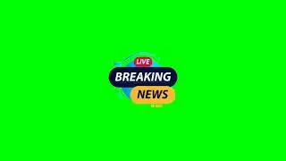 Live Breaking News logo green screen animation