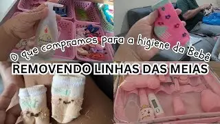 ORGANIZANDO A COMODA DA MINHA BEBÊ | REMOVENDO AS LINHA DAS MEIAS DOS BEBÊS | COMPRAS PARA A BEBÊ