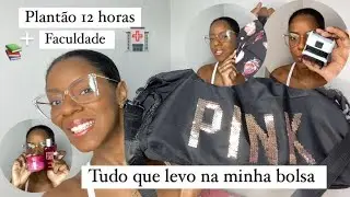 TUDO QUE LEVO NA MINHA BOLSA PARA UM PLANTÃO DE 12 HORAS + AULA NA FACULDADE 📚👩🏽‍⚕️💉