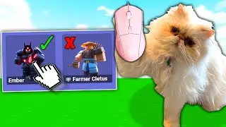My CAT Chooses My KIT In ROBLOX Bedwars...