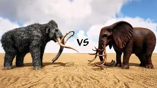 50 Elephant VS 50 Woolly Mammoth | ARK Epic Dinosaur Battle