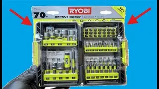 Ryobi 70-piece impact rated driving kit Unboxing and testing / AR2040 / ASMR