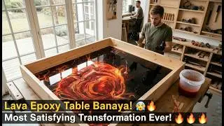 DIY Lava Table | From Cracked Wood to GLOWING Resin Art