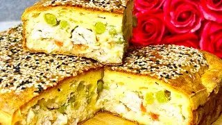 #ОООчень вкусный заливной пирог с фаршем из курицы #Пирогзаливной#