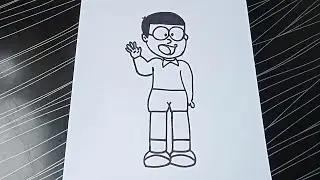 How To Draw A Nobita From Doraemon| Easy Drawing| Step By Step - Farhana Drawing