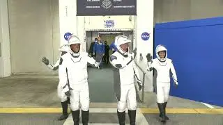 NASA SpaceX Crew-4 Astronauts Walk Out for Trip to Launch Pad 39A