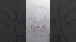 HALLOWEEN Skull #shorts #drawing #halloween #skull #art #draw #horror #artist #wordattack88 #skull