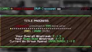 Unlocking Legend Rank Hypixel Sumo Duels #shorts