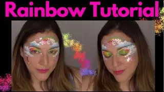 Rainbow Full Face Face Painting Tutorial ~ Arielpaints