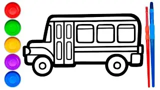How to draw a Yellow Bus | Step by step | Drawings for Kids