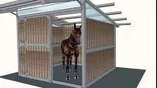 Capannina ricovero cavalli, dimensioni 3,20x3,20x2,90 h.max. (Sketchup)