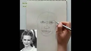 How to draw Nicole Kidman portrait using Hana arte method 😍 / tutorial