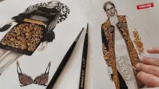 Fashion illustration hand drawn by Karina Giada