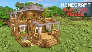Minecraft: How To Build a Wooden Survival House with Basement | Tutorial