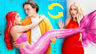 CRAZY BODY SWAP with MERMAID Funny Stories by FUN2U Family