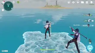 two kaeyas painstakingly ice bridging to an unmarked island in teyvat for approximately two minutes