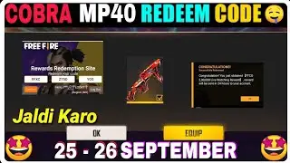 Free Fire Redeem Code Today 25 September | Cobra Mp40 Redeem Code | FF Redeem Code Today