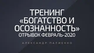 Тренинг «Богатство и осознанность», отрывок. Февраль-2020. Александр Палиенко.