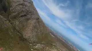 Flying in the mountains.