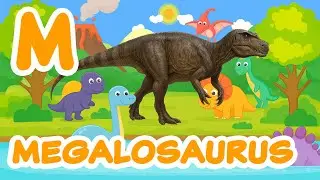 M is for Megalosaurus 🦖 | ABC Dino Songs | Whimsical Cartoon Vector Art