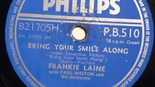 Frankie Laine - Bring Your Smile Along (78 rpm record) 1955