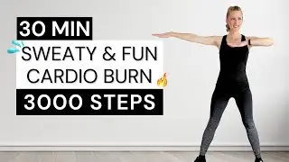 30 Min 💦 SWEATY & FUN 🎶 Low Impact 🔥 FAT BURNING 🔥 3000 Steps Workout