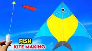 Fish kite making , how to make fish kite , patang kese banate he