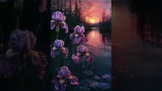 The neural network generated sunset river landscapes #ии #искусственныйинтелект #нейросеть #art #ai