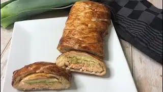 Feuilleté saumon poireaux