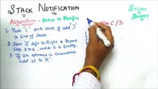 Stack Notification - Introduction and Infix to Postfix Conversion (Numerical Part 1)