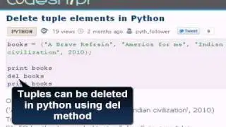 PYTHON Tutorial : Python tuples