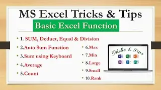 10 Most Important Excel Formula  || Sum, Average, Count, Max, Min, Large, Small, Rank