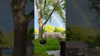 "There's Two Rainbow's Dad!" #rainbow #potofgold #gardenview  #wisconsinoutdoors #summer
