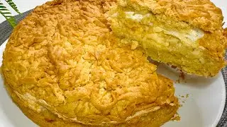 Apple CAKE-PIE! IT just melts in your mouth! Very tender and delicious! #pie #cake #applepie