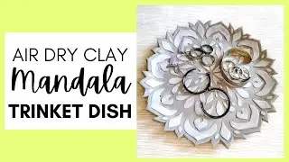 Simple DIY Air Dry Clay Mandala Trinket Dish