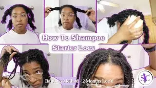 How to Shampoo Starter Locs Tutorial |Banding Method| 2 Months Loc'd SuesyCoils