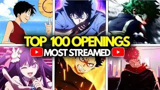 TOP 100 Most Listened Anime Openings of all time in Youtube