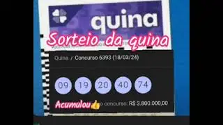 Sorteio da quina concurso 6393 realizado em 18.03.2024
