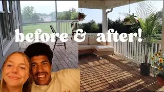 EXTREME back deck makeover! Start to Finish.. huge transformation!