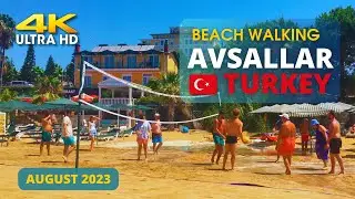 4K 🇹🇷Turkiye. Alanya/Avsallar. Walking on the beach. August 2023 