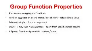 MySQL Group Functions Introduction || (Visit description box for more info)