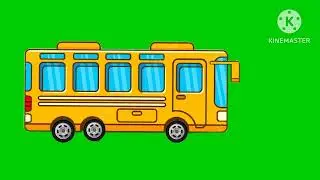 Moving  School Bus Green screen